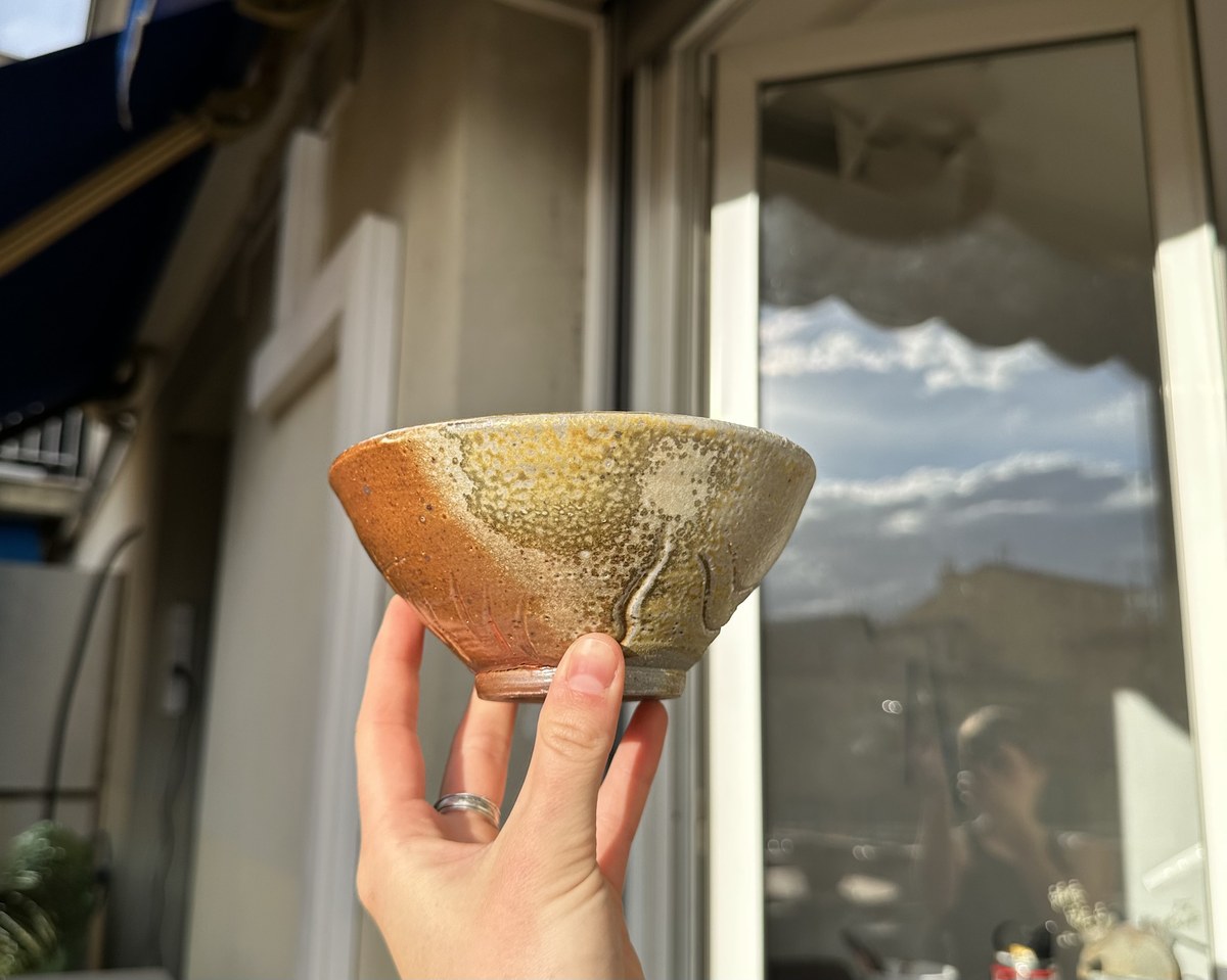 Wood-fired flared bowl, second angle